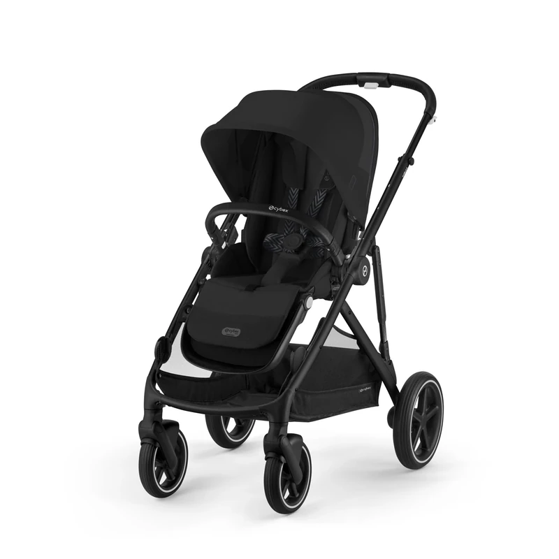 CYBEX Gold Gazelle S Stroller, from Birth to Approx. 4 Years, Max. 22 kg (Single Mode) / 2X 22 kg (Duo Mode), All-in-1 System with 20+ configurations, Moon Black