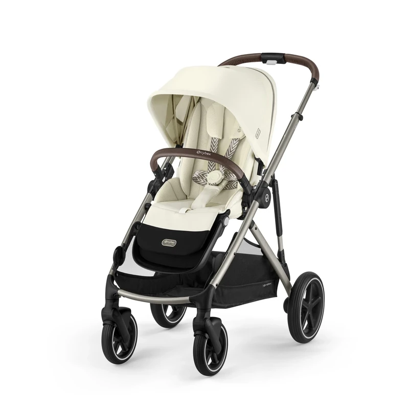 CYBEX Gold Gazelle S Stroller, from Birth to Approx. 4 Years, max. 22 kg (Single Mode) / 2X 22 kg (Duo Mode), All-in-1 System with 20+ configurations, Seashell Beige