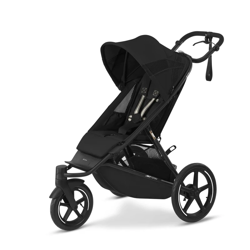 CYBEX Gold AVI Spin Stroller, from Birth to Approx. 4 Years, max. 111 cm and 22 kg, City and All-Terrain Stroller, Moon Black