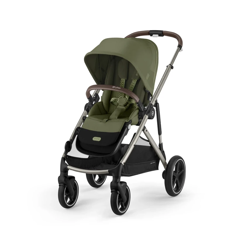 CYBEX Gold Gazelle S Stroller, from Birth to Approx. 4 Years, max. 22 kg (Single Mode) / 2X 22 kg (Duo Mode), All-in-1 System with 20+ configurations, Moss Green