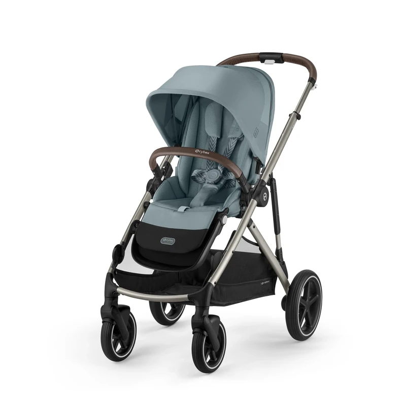 CYBEX Gold Gazelle S Stroller, from Birth to Approx. 4 Years, max. 22 kg (Single Mode) / 2X 22 kg (Duo Mode), All-in-1 System with 20+ configurations, Stormy Blue