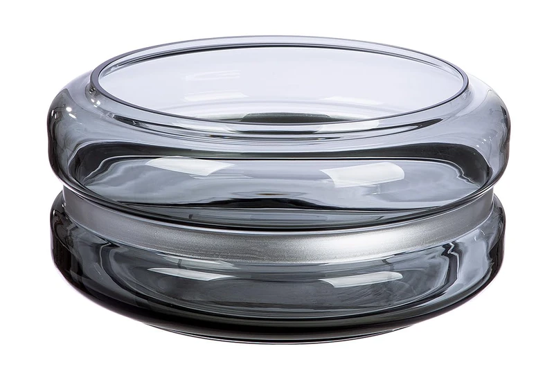 GILDE Opti Glass Vase, Grey, Round, 32.5 cm, Decoration, Home Accessory, Flower Vase, Table Decoration