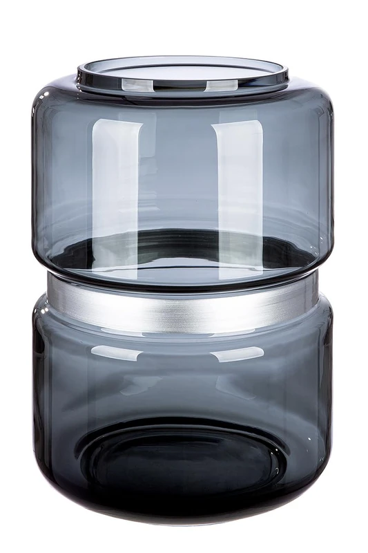 GILDE Vase Opti Glass Grey Height 35 cm Diameter 25 cm Decoration Home Accessory Gift Idea Interior Decoration