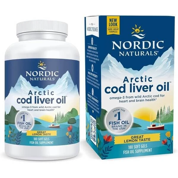 Nordic Naturals Arctic Cod Liver Oil, 750mg Lemon - 180 softgels