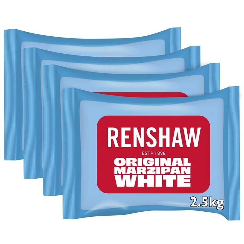 Renshaw Original Natural Marzipan - White, 2.5 kg, Pack of 4 (Total 10 kg)