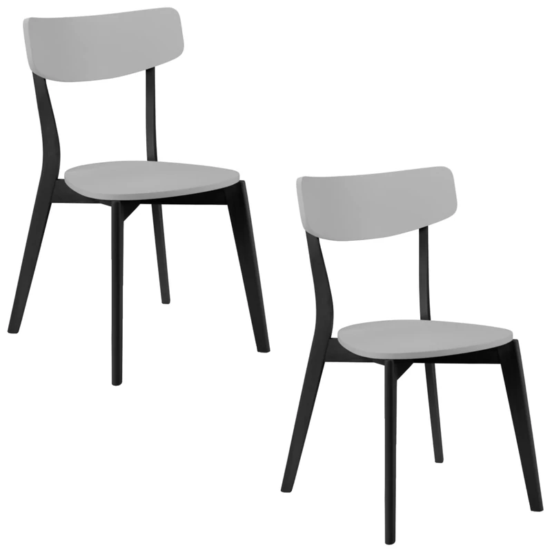 Julian Bowen Set of 2 Casa Dining Chairs Grey/Black, One Size