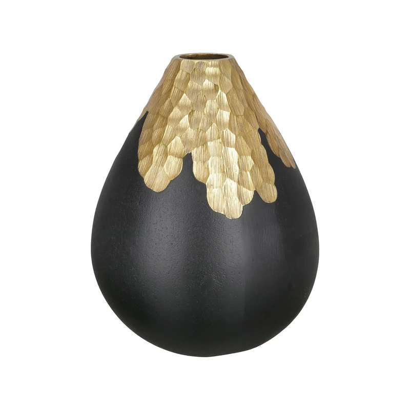 Favo Vase – Gold, Black – Aluminium – Height 26 cm – Decorative Vase