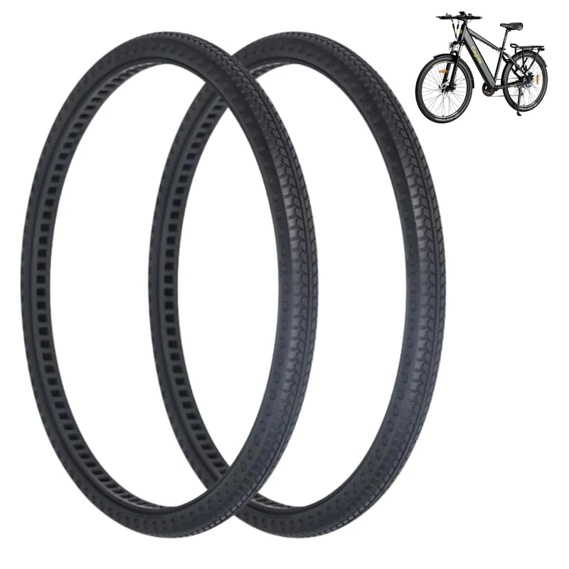 2 Bike Tyres 24 x 1 3/8 Full Tyre Anti Puncture Honeycomb for Bicycle E-Bike Electric Bike Rigid Polyurethane Tyres