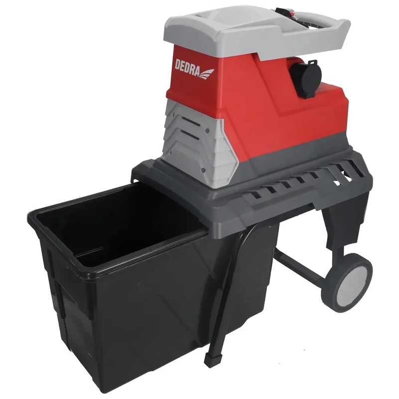 Dedra 2800 W Electric Plant Grinder, Cutting Diameter 45 mm, Induction Motor, Speed 0-2950 RPM, 55 L Container, Branch Shredder for Garden and Green Waste