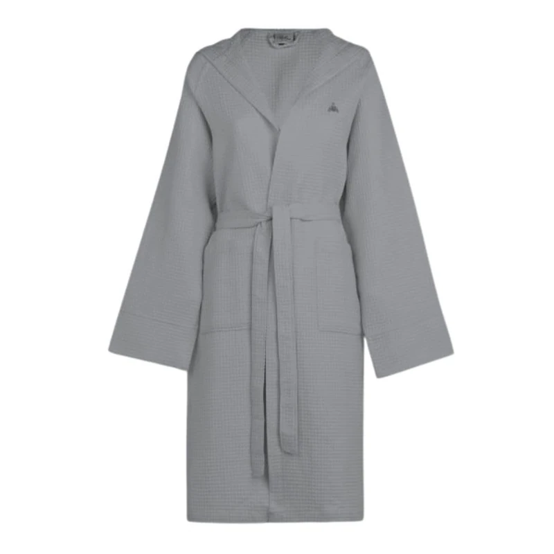 Bellora Robe with Hood Honeycomb Plain 100% Cotton 400 g/m² Size XL/XXL Asphalt