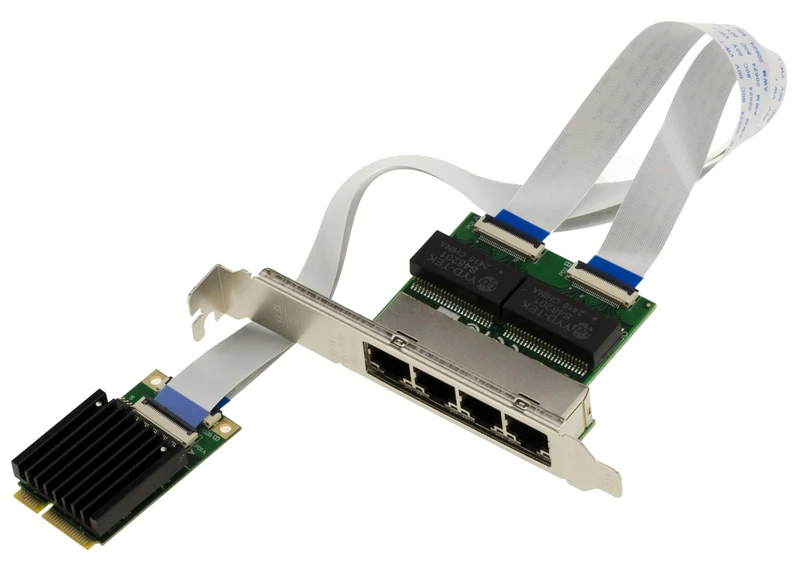 KALEA-INFORMATIQUE 4 Port Mini PCIe Quad Gigabit LAN Ethernet RJ45 10/100/1000 Network Controller Card with Intel I350 Chipset