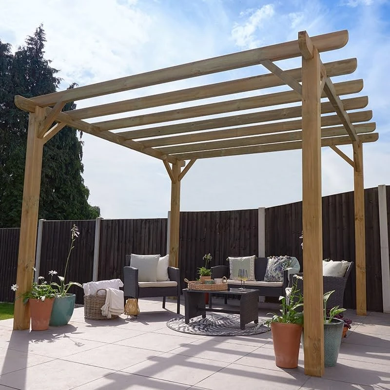 Forest Garden 12' x 12' Forest Premium Ultima Large Wooden Garden Pergola (3.6m x 3.6m) - Image 1