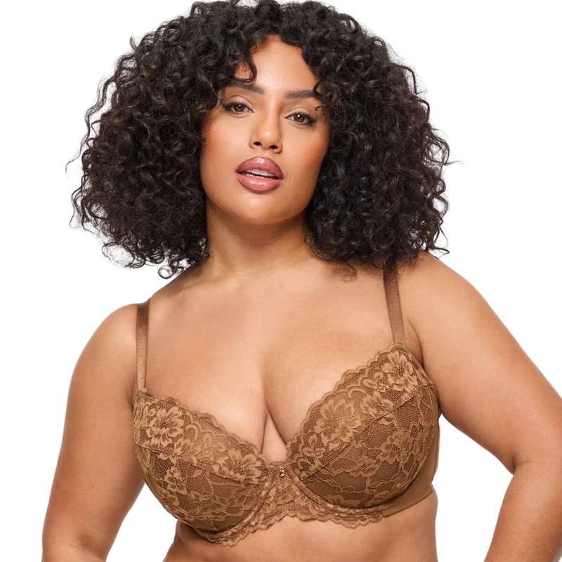Ann Summers Valentines Sexy Lace Padded Plunge Bra, Fuller Bust DD+, A-G Cup, Curve-Enhancing Womens Underwear with Padded Cups & Underwire, Removable Mini Pads for Smaller Sizes, Adjustable Straps