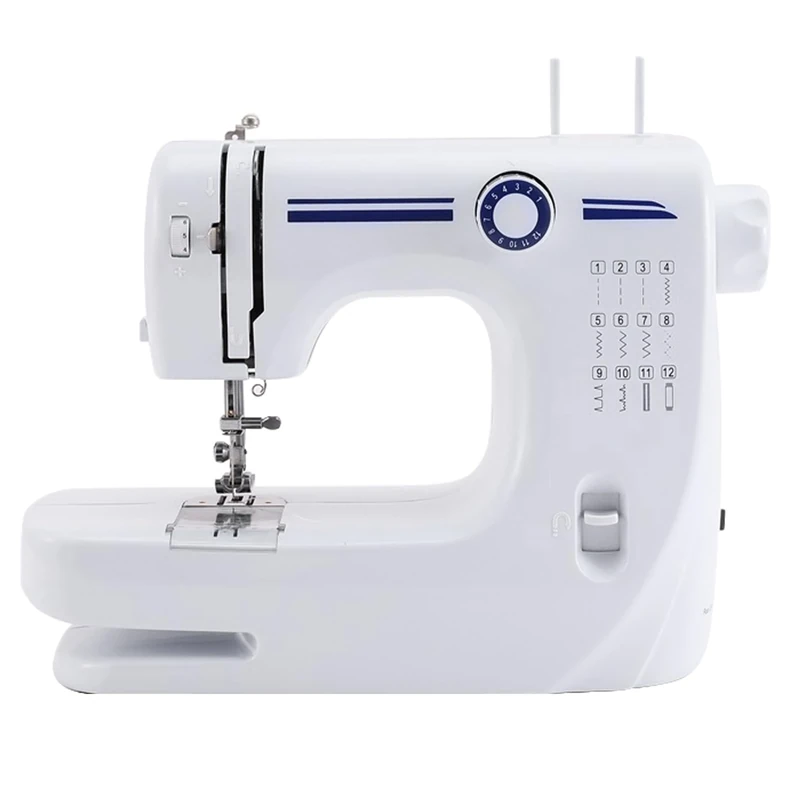 LetCart Sewing Machine, 12-Stitch Double Needle 608 Sewing Machine Compact Lightweight Electric Sewing Kit with Foot Pedal, Electric Manual Drive Speed Control for Beginner Home DIY, Fabric Repair