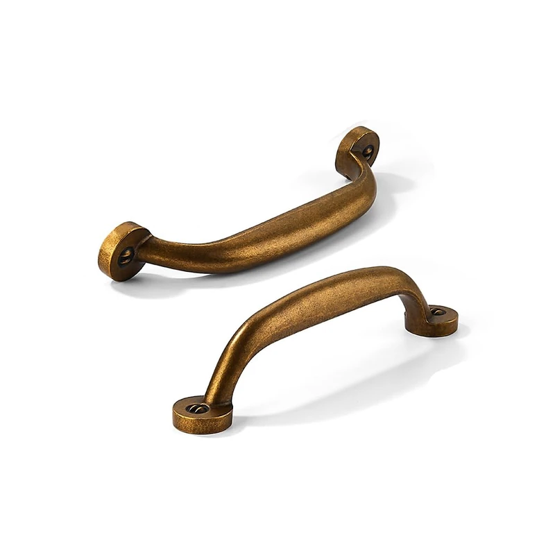 CABDM 10 Pack 4 inch Hole Center Antique Brass Vintage Aged Old Cabinet Pulls - Heavy Duty Solid Drawer Hardware Handles Kitchen Vanity Bathroom Handles