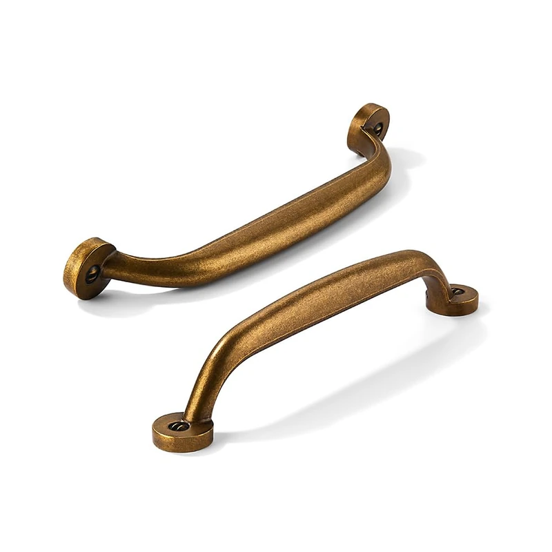 CABDM 10 Pack 5 inch Hole Center Antique Brass Cabinet Pulls - Heavy Duty Solid Vintage Aged Drawer Hardware Kitchen Vanity Bathroom Handles