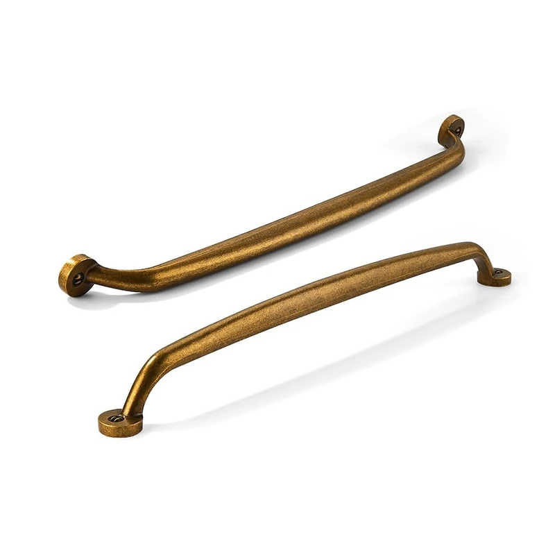 CABDM 10 Pack 8 inch Hole Center Antique Brass Vintage Aged Old Cabinet Pulls - Heavy Duty Solid Drawer Hardware Kitchen Vanity Bathroom Handles