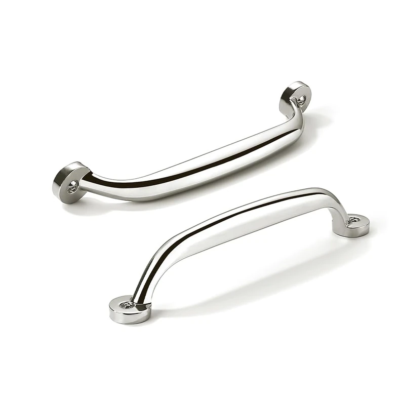 CABDM 10 Pack 5 inch Hole Center Polished Nickel Cabinet Pulls - Heavy Duty Solid Drawer Hardware Handles Kitchen Vanity Bathroom Handles