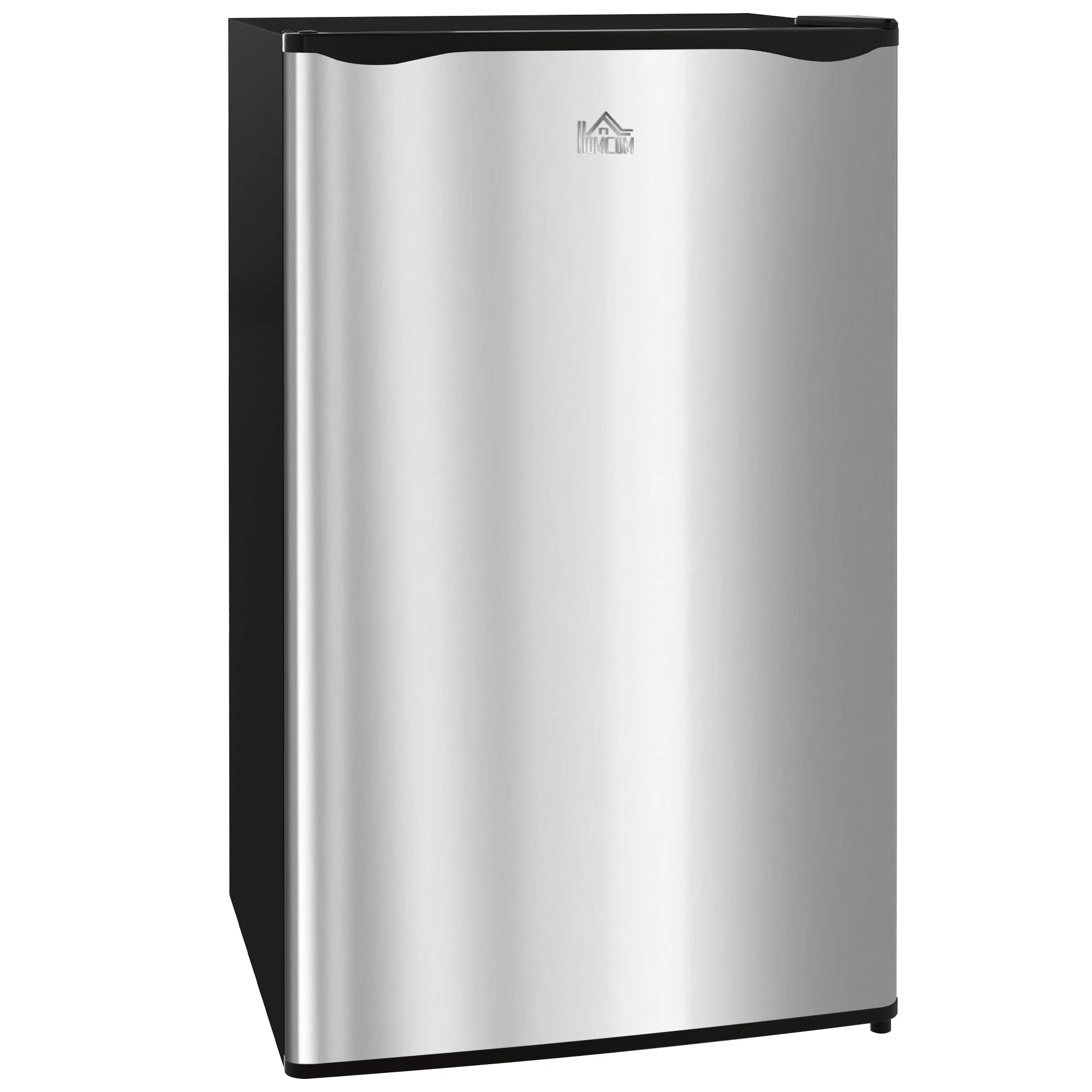 HOMCOM 91 Litre Freestanding Under Counter Fridge Freezer, Small Fridge with Chiller Box, Adjustable Thermostat, 47.5cm Wide, Silver Tone