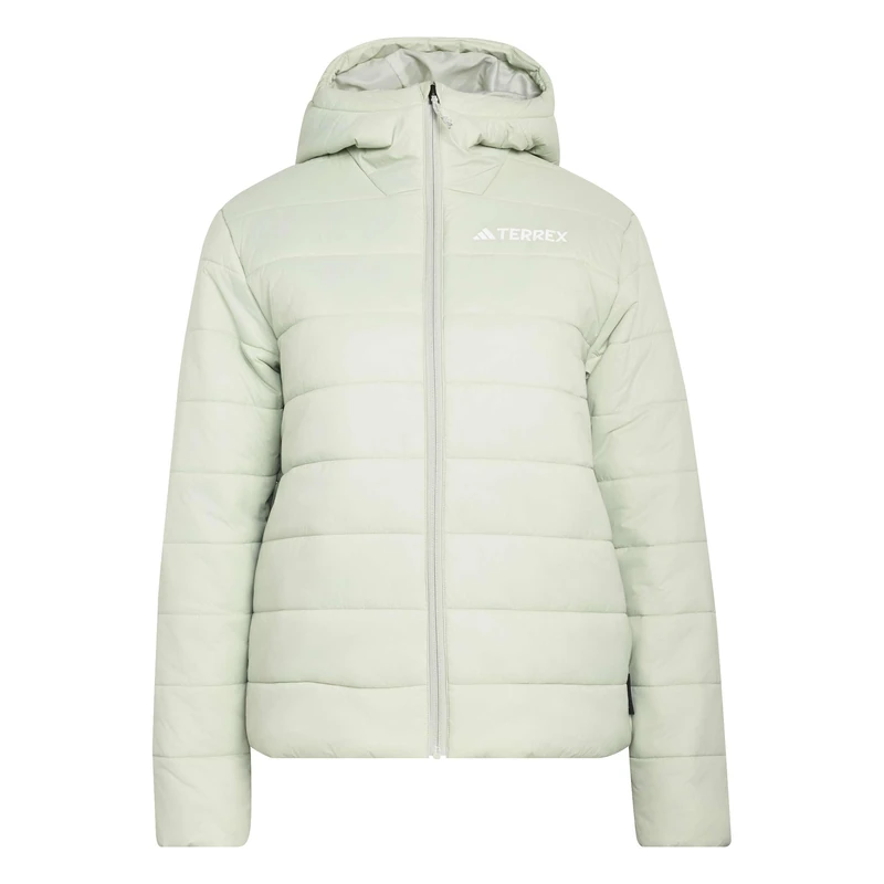 adidas Women's Terrex Multi Essentials CLIMAWARM Insulated Hooded Jacket, halo green, M