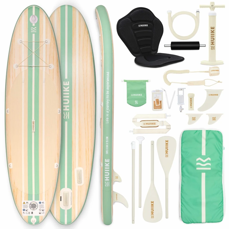 HUIIKE Stand Up Paddle Board for Adults with Accessories Included, Oar, Fins, Pump. Inflatable Sup Board Great Stability and Resistance. 10’ x 33" x 5.9", Maximum Load 286 lb