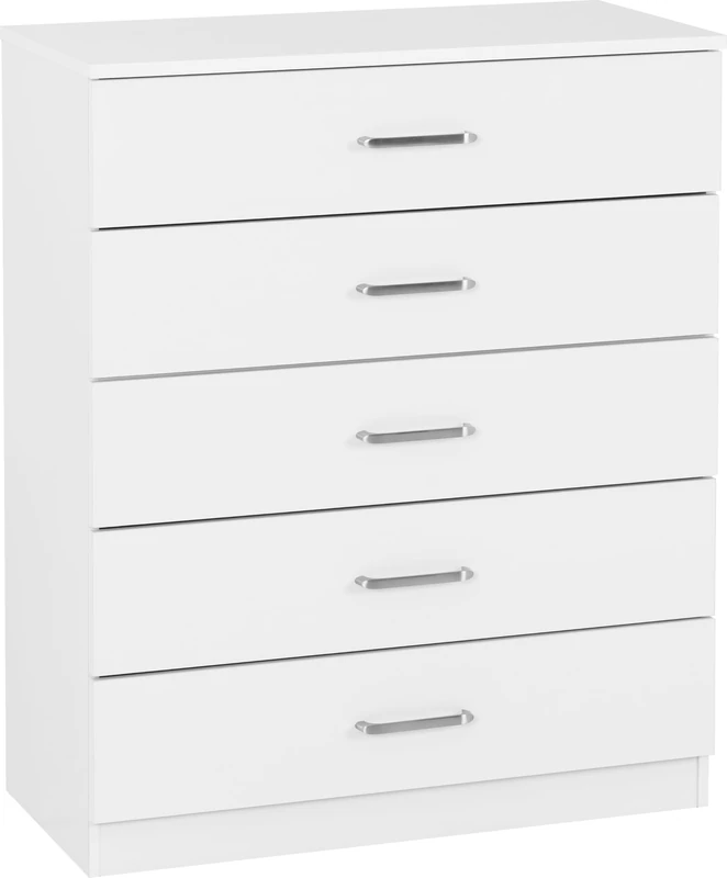 Seconique Dakota 5 Drawer Chest in White