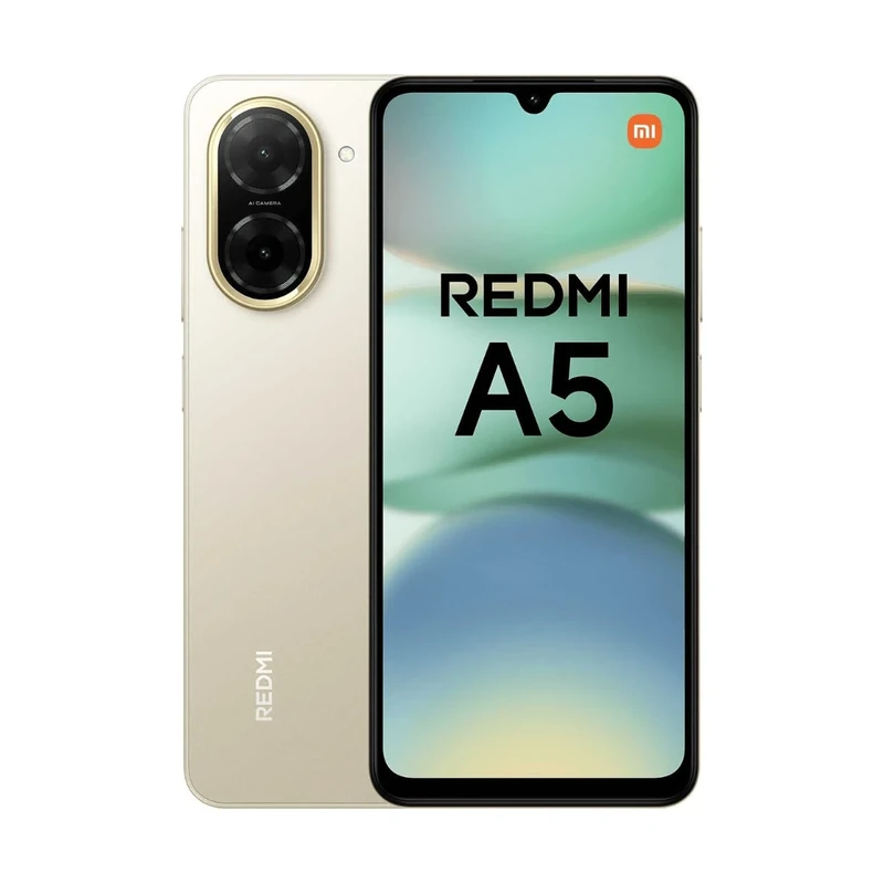 Xiaomi Redmi A5 4G Smartphone, 3+64GB, Gold, 6.88" Large Screen, 32MP Main Camera, 5200mAh Battery (typ), No Charger Included