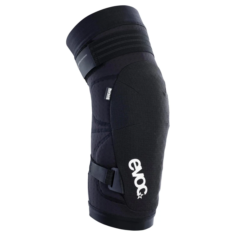 EVOC KNEE PROTECTOR LS FLEX ENDURO, robust MTB knee protectors (enduro protectors with level 2 knee protection, POWER FLAPS adjustment, breathable knee pads, MTB accessories, size: S), black