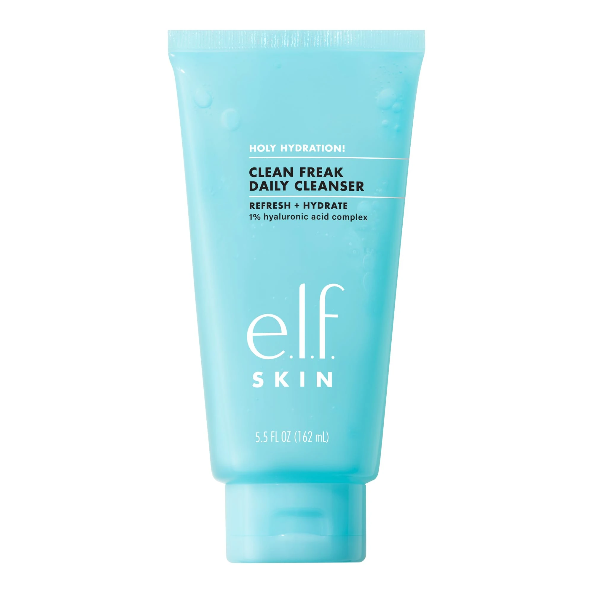 e.l.f. SKIN Holy Hydration! Clean Freak Daily Cleanser, Gentle Hydrating Gel Face Cleanser, Made With Hyaluronic Acid, Vegan & Cruelty-Free, 163ml