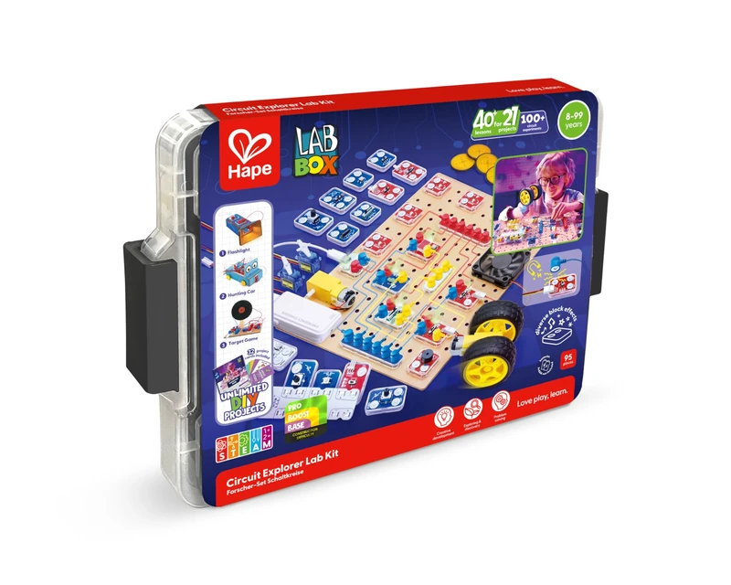 Electronic Circuit Explorer Lab Kit | Interactive Science Kit with Multiple Projects | Electronics Circuit Board with Functional Magnet Blocks | STEM Toys Age 8 +