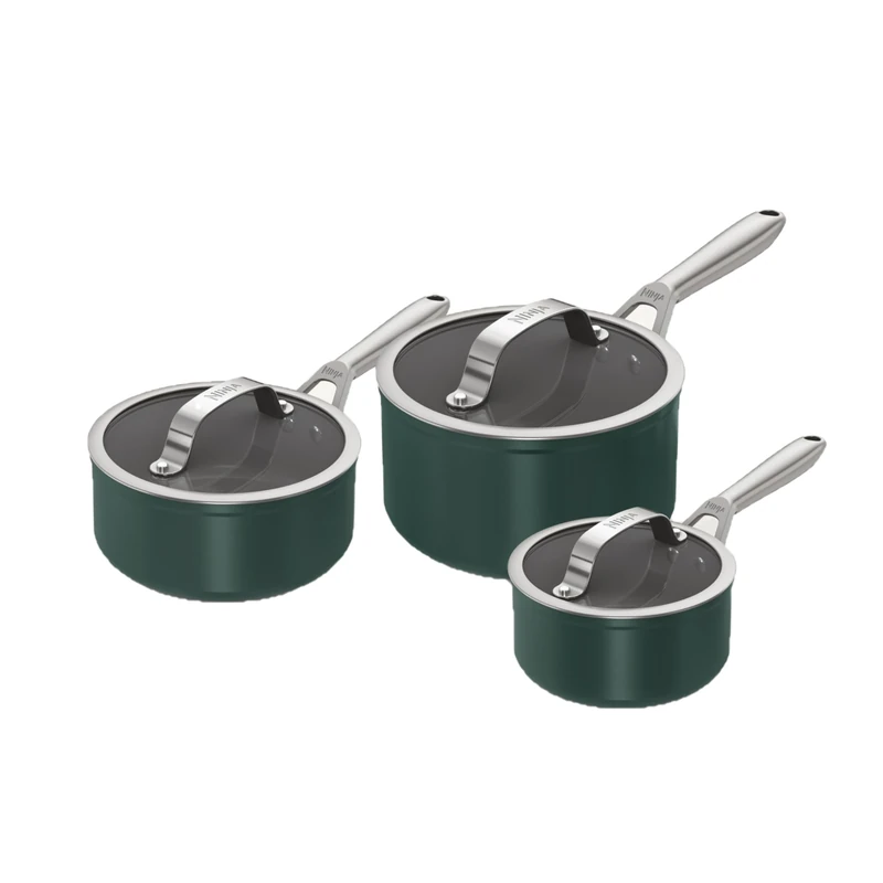 Ninja ZEROSTICK Ceramic Pro 3-Piece Pan Set, Scratch Resistant, Made PTFE-Free, All Hob Compatible, Green CW33000UKGN
