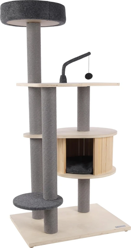 Flamingo SCRATCHING TREE KANDIS GREY/BEIGE 74x59x137CM