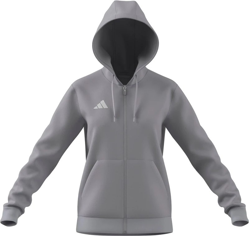 adidas Women's Entrada26 Full Zip Hoodie, team light grey/white, S