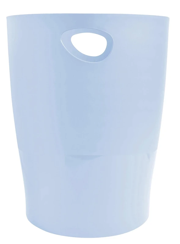 Exacompta - Ref 45362D ECOBIN Aquarel Waste Paper Bin with Handles, Large Capacity, 15 L, 26.3 x 26.3 x 33.5 cm, for Office or Home, Pastel Blue, Pack of 8