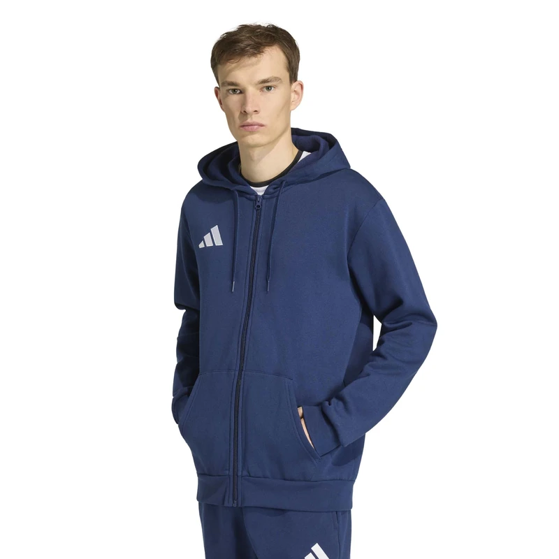 adidas Men's Entrada26 Full Zip Hoodie Sweatshirt, team navy blue 2/white, XXL Tall
