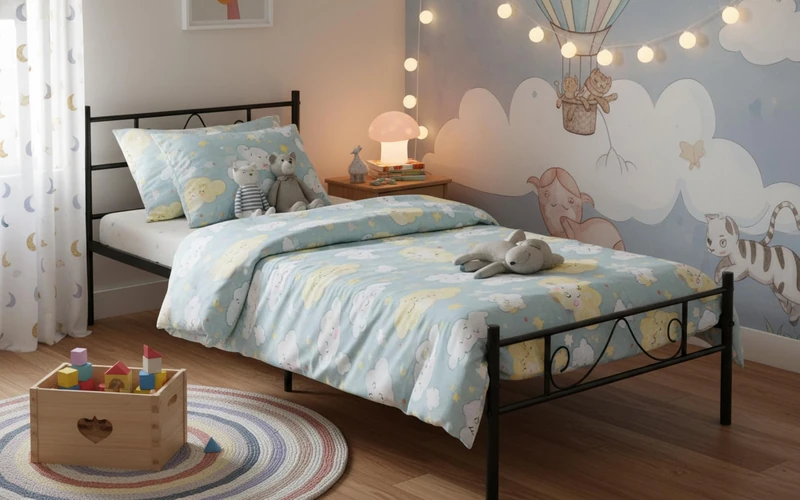 FurnitureR Metal Platform Bed Frame Solid Bedstead Base with Crochet-design Headboard Footboard, Underbed Storage Space Fits for Teenagers/Adults, Black(Single/Double) 3ft