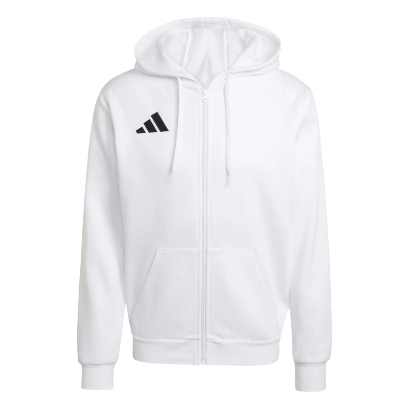 adidas Men's Entrada26 Full Zip Hoodie Sweatshirt, white/black, M Tall