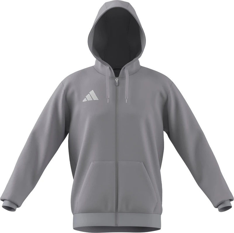 adidas Men's Entrada26 Full Zip Hoodie, team light grey/white, XS