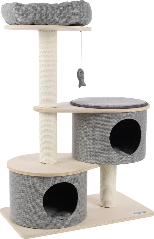 Flamingo SCRATCHING TREE KANZO GREY/BEIGE 74x40x102CM