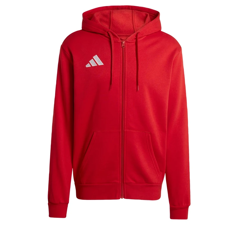 adidas Men's Entrada26 Full Zip Hoodie Sweatshirt, team power red 2/white, M