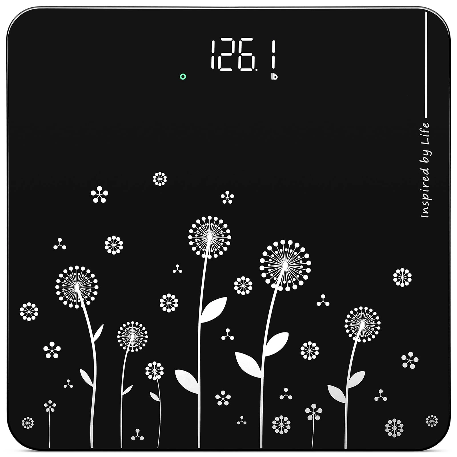 Vitafit Weighing Scales Body Weight, High Precision in 0.1lb Assured by Bathroom Scales Professional Factory SINCE 2001, White LED and Step-On, 3*AAA Batteries Included, 28st/400lb, Black