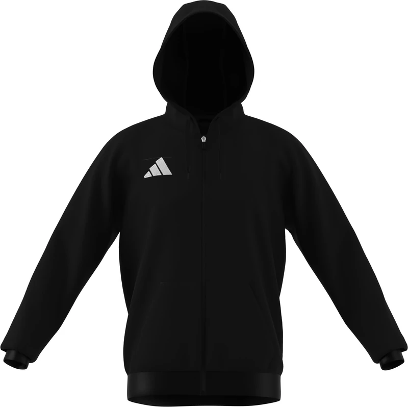 adidas Men's Entrada26 Full Zip Hoodie, black/white, XL Extra Tall