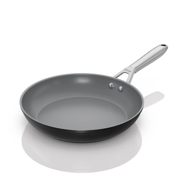 Ninja ZEROSTICK Ceramic Pro 28 cm Frying Pan, Scratch Resistant, Made PTFE-Free, All Hob Compatible,Black, CW30028UK