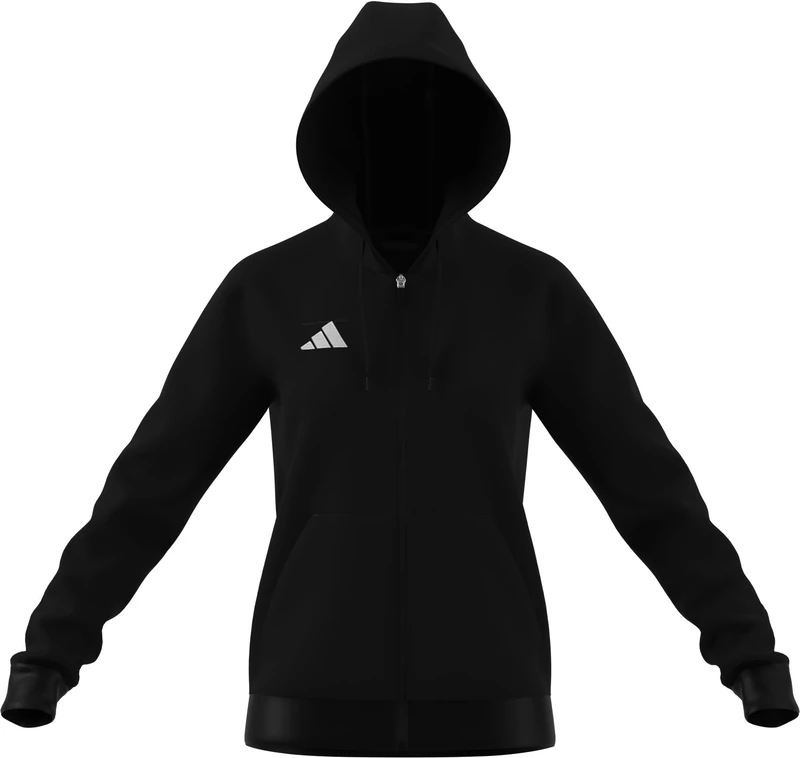 adidas Women's Entrada26 Full Zip Hoodie, black/white, L