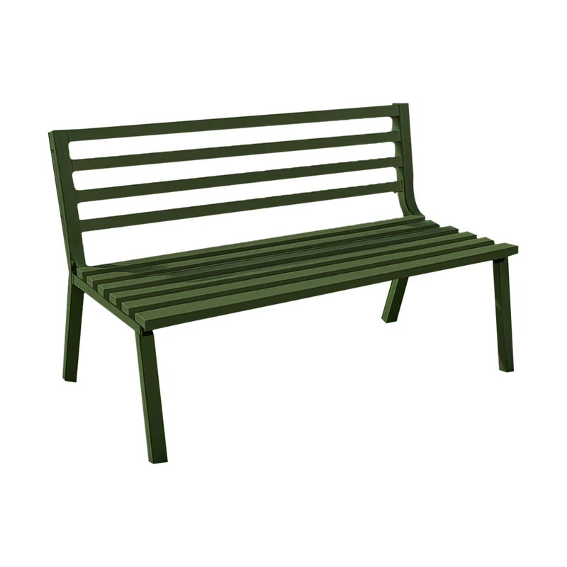 Zendea Outdoor Bench – Garden Bench in Green Painted Steel – Outdoor Terrace Furniture – Modern and Durable Design – Montecarlo Green Bench 127 x 61 x 80 cm