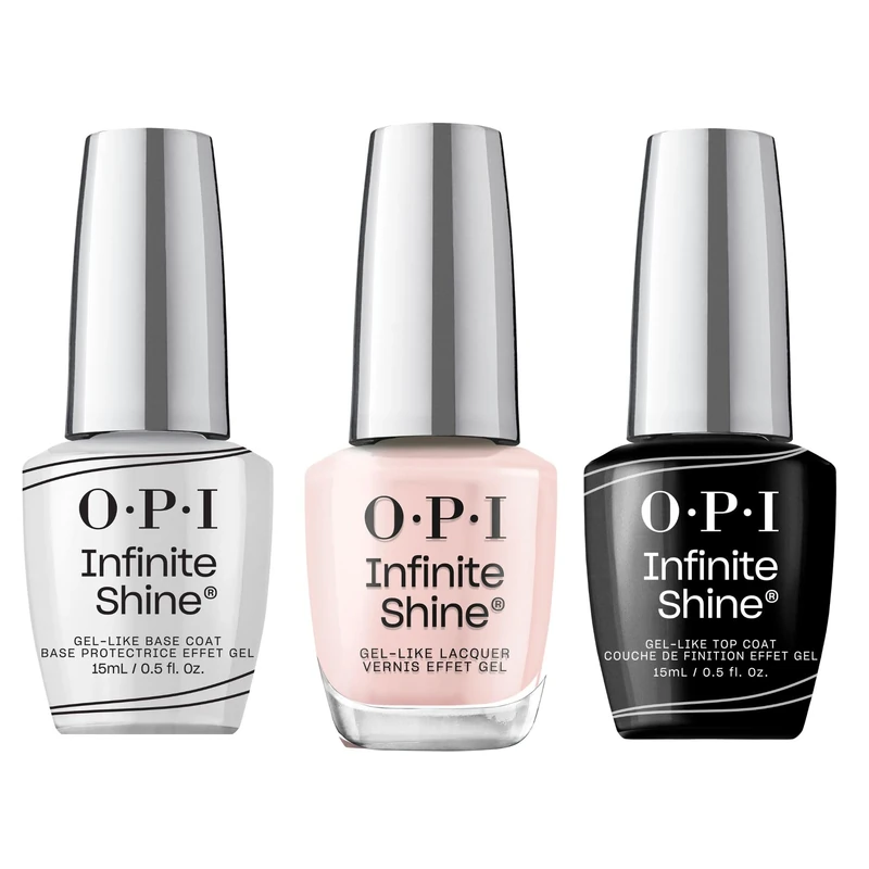 OPI Infinite Shine Long-wear Nail Polish, Gel-Like Nail Varnish with no UV lamp needed, 3-Step System for up to 11 days of vibrant colour, Base Coat & Nail Polish & Top Coat, Passion, 3x 15ml