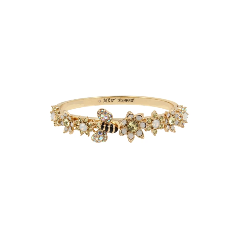 Betsey Johnson Bumble Bee & Flower Bangle Bracelet