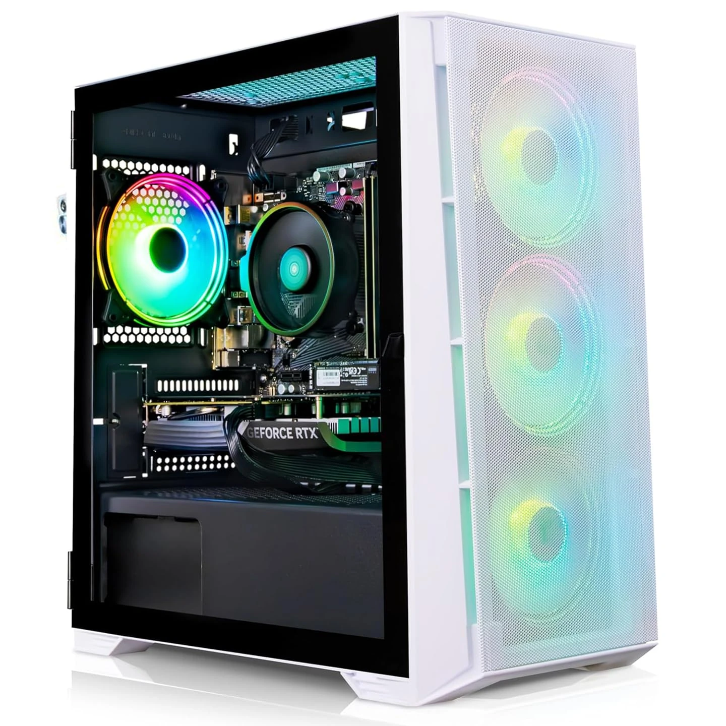ADMI Gaming PC - AMD Ryzen 5 5500 - NVIDIA RTX 3050 8GB GDDR6-16GB 3200MHz DDR4-1TB NVMe - X= Airflow RGB (White) - WiFi - No Operating System