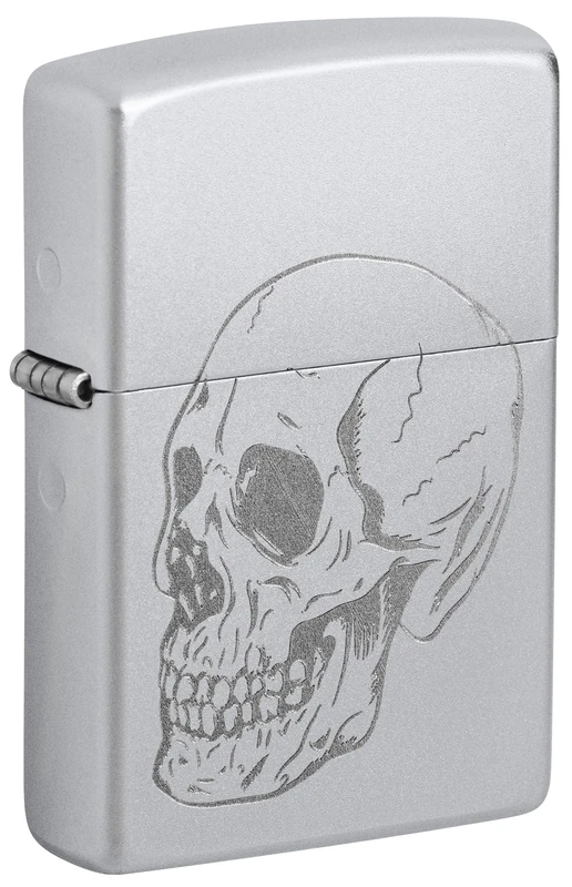 Zippo Windproof Lighter - Horror/Goth - Lustre Satin Chrome - Refillable - Reusable - Windproof Design - Gift Box - Made in USA