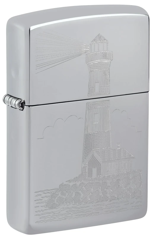 Zippo Lighter, Metal, High Polish Chrome, Standard Size